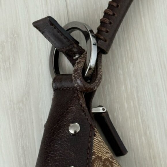 Gucci Purse Hobo Brown Monogram and Canvas Leather - Picture 6 of 6